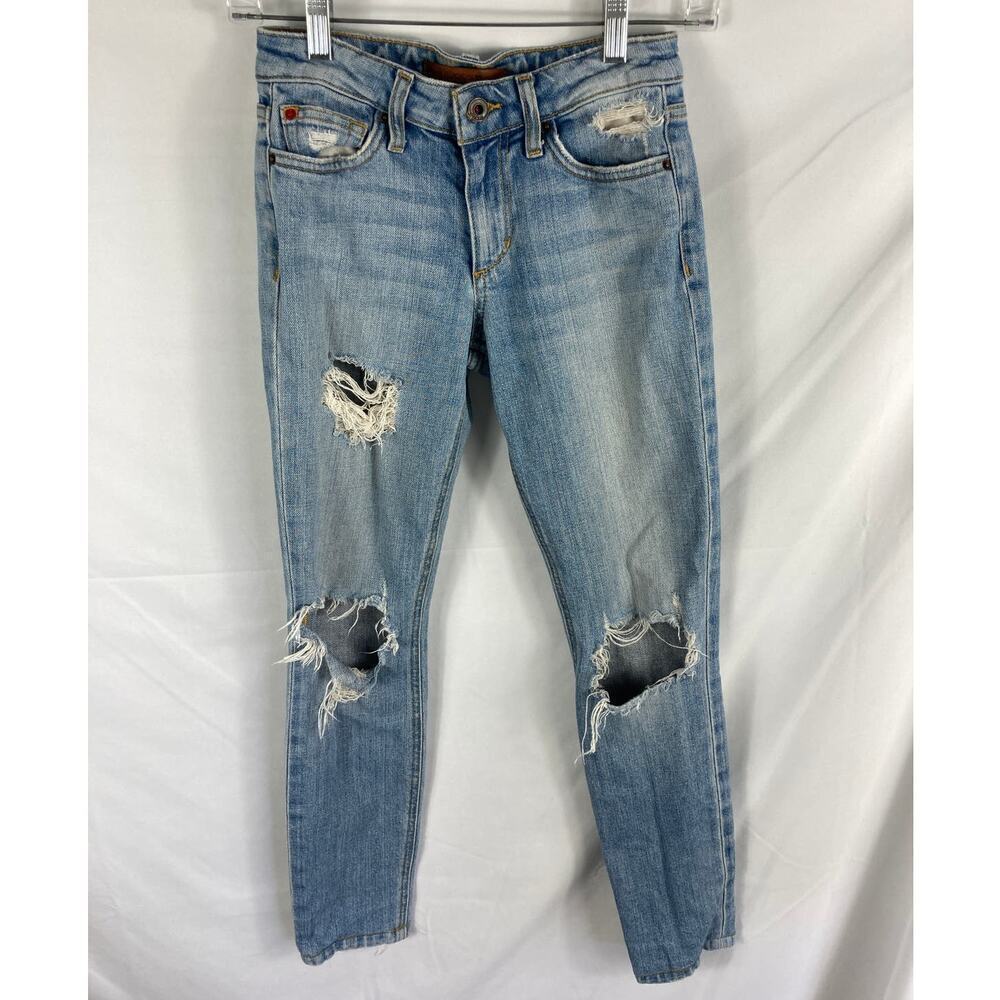 Joes Jeans Skinny Ankle Light Wash Distressed Jeans Size 24